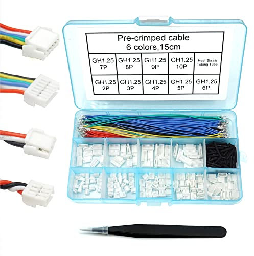 GH1.25-Stecker und vorgecrimpte Silikonkabel, kompatibel mit JST GH 1,25 mm für Pixhawk 6C 6X Pixhawk 4 15 cm Drähte