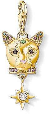 Thomas Sabo Damen Charm-Anhänger Katze 925 Sterling Silber 1819-471-7
