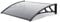 1m, Grey Polycarbonate, Door Canopy - 100x60cm (Black)