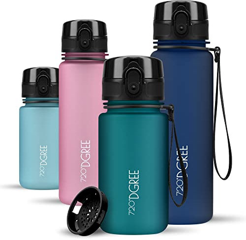 720°DGREE Trinkflasche Kinder 350ml “uberBottle“ softTouch +Sieb - Auslaufsicher, BPA-Frei - Flasche für Kindergarten, Schule, Mädchen & Jungs ab 3 Jahre - Kleine Wasserflasche Leicht, Stoßfest