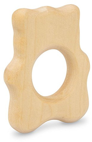 GRÜNSPECHT Holzgreifling, trainiert Greifsinn & Tastsinn, Ahornholz mit unbedenklichem Holzöl, Geschenk Spielzeug Baby, Bär (570-V4)