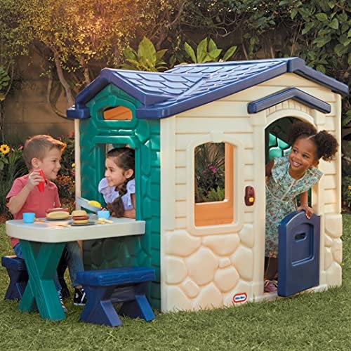 little tikes 174117E3 Gartenspielhaus-Gartenspielset-20 Zubehörteile, Türklingel mit Soundeffekten-Fördert fantasievolles & aktives Spielen-ab 18 Monaten bis 5 Jahre-Jungle