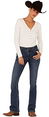 Wrangler Women's Western Stretch Boot Cut Jean, Kora, 7 Short