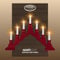 weigla - Schwedenleuchter original Erzgebirge I Trendiger Schwede BORDEAUX I Schwibbogen Weihnachten I 7 Lampenkerzen + 1 Ersatzlampe I 7 x 34 V, 3 W, E10 I Weihnachtsdeko innen I Kiefernholz