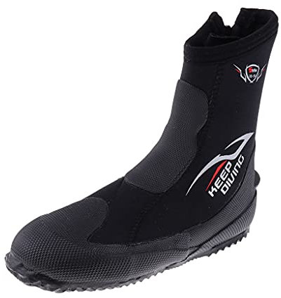 Amagogo Hohe Schnitt 5mm Neopren Wasser Sport Schnorcheln Tauchen Watender Boots Booties Schwarz, XS 3XL, XL (43-44)