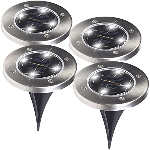 Lunartec Bodenstrahler: 4er-Set Solar-Gartenstrahler mit Erdspieß, 200 lm, IP44 (Bodenleuchte Solar, Solarleuchten mit LED, Töpfe)