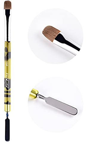 KADS Kolinsky Sable Brush 2 Way Acrylic Professional French Manicure Clean-up & Nail Art Brush - Nail Dotting Pen (10#)