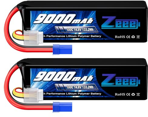 Zeee 4S Lipo Akku 14,8V 100C RC Akku 9000mAh mit EC5 Stecker für RC Car RC Truck RC Auto Boot LKW Truggy RC Hobby