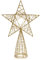 COM-FOUR® Deko Stern Weihnachten - Weihnachtsdekoration Stern aus Metall - Aufsteller Weihnachtsstern mit Glitzer - Goldfarbene Weihnachtsbaumspitze (goldfarben/21cm)