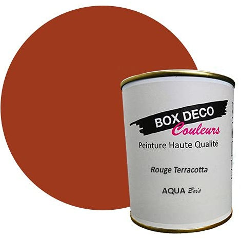 Peinture meuble bois intérieur à base d'acrylique aspect velours-satin Aqua Bois - 750 ml / 9m², Rouge Terracotta