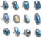 Labradorite 5 Stück Vintage Punk Ringe Set Boho Gelenk Knöchelschutz Ring Statement Fingerringe Retro Schmuck für Mädchen Damen