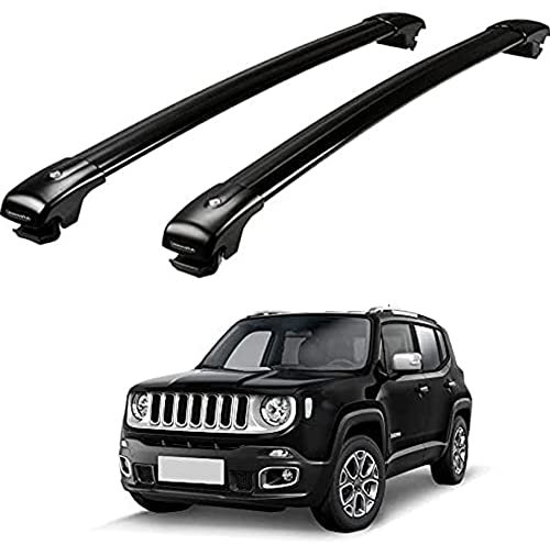 Auto Dachträger Crossbars Dachgepäckträger Gepäckträger Für Jeep Renegade 2015-2018, Aluminium Autodachträger QuerträGer Fahrrad DachbüGel HalterungsträGer RelingträGer ZubehöR