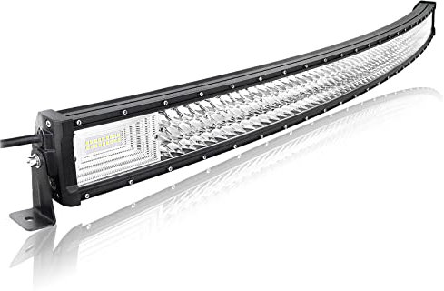 Willpower 52 Zoll 132CM 675W Led Arbeitsscheinwerfer Bar Gebogen Led Scheinwerfer 12V 24V Wasserdicht Flutlicht Spot Led Bar für Offroad Auto Traktor Zusatzscheinwerfer Rückfahrscheinwerfer Lightbar