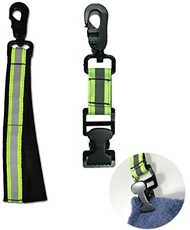 LEZED 2 Stk Rutschfester Handschuh Clip Halter Handschuhclips mit Metall-Karabiner Handschuh Sicherheitsclip mit Reflexstreifen Handschuh Halterung Clip Kann zum Aufhängen von Handschuhen Handtüchern