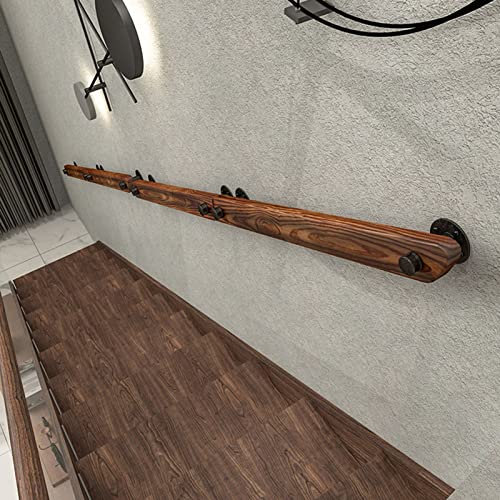 FALIYORS Rustikale rutschfeste Handläufe aus Holz für Treppen im Innenbereich, Geländer für Zuhause, Kindergarten, Geländer, Korridor, Treppengeländer, Gebäude, Villa, Loft, Treppenhandläuf