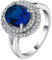 Gualiy Damenring Verlobungsring, Ring Versilbert Damen mit Oval Zirkonia Ringe Größe 52 (16.6)