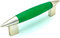 2 x Pointed Handles 96mm Green / Chrome Cupboard Door Cabinet Drawer Handle