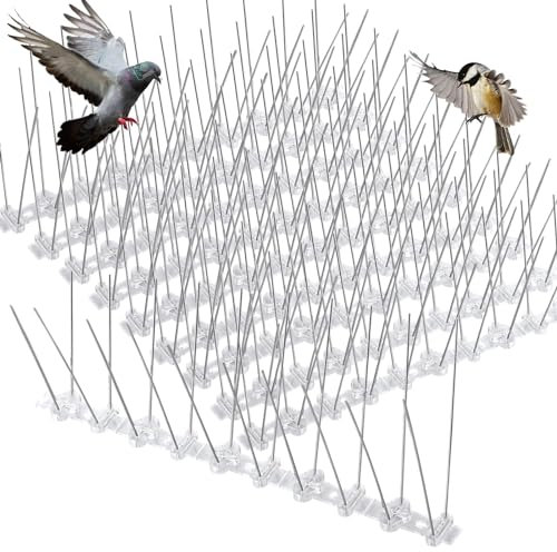 MOGADEE® Taubenabwehr Spikes, Vogelabwehr Spikes Edelstahl, 10 Stück [2,5 Meter], Tierfreundliche Taubenabwehr für Balkon Dach Fenster, Gegen alle Vogelarten und Katzen
