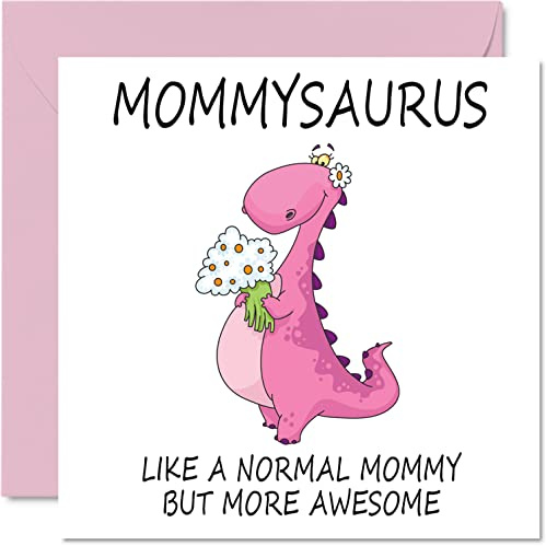 Birthday Cards for Mommy, Mommysaurus | Mommy Birthday Card from Daughter Son, Happy Mommy, Mom Dinosaur Card