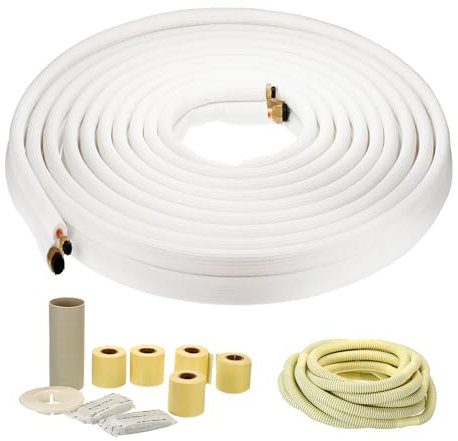 PATIKIL Mini Geteilt Leitung Set 50Ft 1/4 1/2 PE Verdickt Kupfer Rohrleitung Verlängerung Set für Mini Geteilt Klimaanlage HVAC oder Heizgerät