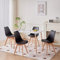 GrandCA HOME Mesa de Comedor y 4 sillas de Comedor Juego de Comedor Moderno, Mesa de Cocina Rectangular Estructura de Empalme Escritorio y sillas de Cocina Negro