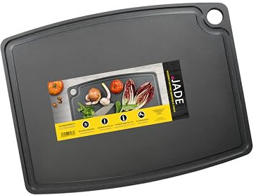 JADE Schneidebrett Gourmet Professional, Zellulose-Laminat, mit Saftrille, beidseitig verwendbar, spülmaschinenfest, hygienisch, messerschonend, robust, hitzebeständig bis 176°C, Aufhängeöse, BPA-frei