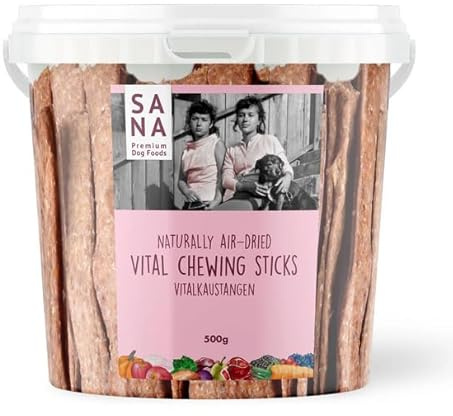 Sana Premium Dog Foods | leckere Zahnpflege Vitalkaustangen | 500g Eimer I Verschiedene Sorten (500g im Eimer, Hähnchen)