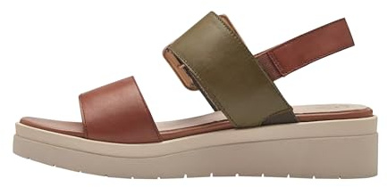 Tamaris Comfort Damen Sandalen flach aus Leder mit Schnalle, Grün (Olive Comb), 39 EU