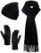 Kiiwah 3-Teiliges Wintermütze, Schal & Handschuh Touchscreen -Sets für Damen Und Herren, Klassisch, Weiche, Dehnbare Strickmütze, Winterhandschuhe und Weiche Kaschmir Schal Lang (Einheitsgröße)