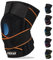FEVAN Tutore Ginocchio Regolabile - Ginocchiera Ortopedica - Ginocchiere Unisex - Ginocchiera Sportiva per Artrosi Ginocchio con Silicone (Nero/Blu) (ARANCIA/NERO)