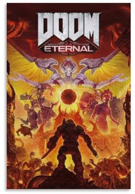 EKoKim Game Doom Eternal 2 Poster, dekoratives Gemälde, Leinwand, Wandposter und Kunstdruck, modernes Familienschlafzimmer-Dekor-Poster, 20 x 30 cm