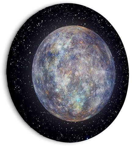 murando - runde Bilder Planet Merkur 40x40 cm Leinwandbild 1 tlg Kunstdruck modern Wandbilder XXL Dekorative Wandmalerei mit Sternen, Sonnensystem und Planeten b-B-10342-bc-a