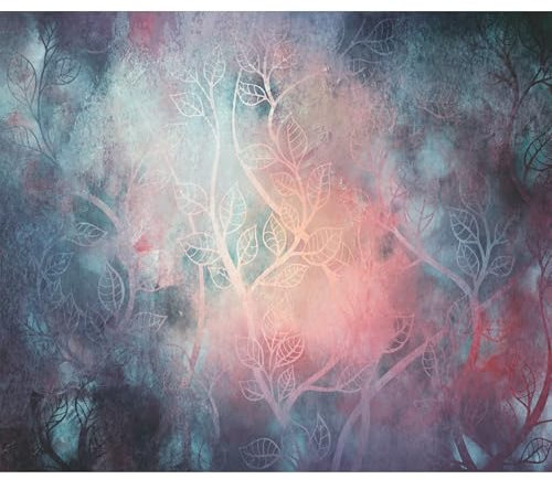 decomonkey - Papier Peint Panoramique Plante 400x280 cm - Décoration murale moderne – Tapisserie décorative pour chambre salon - Abstraction fleurs ornements texture fond