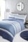 Rapport Home Blue Striped Microfibre Double Duvet Cover Set Soft Chicago Non iron Bedding Set