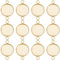 Beebeecraft 1 Box 30 Stück Cabochon Anschlussfassungen 24K Vergoldeter Edelstahl Flach Rund Leere Lünette Anhängerschalen Anschluss Cabochon Fassungen Mit 2 Schlaufen Für Die DIY