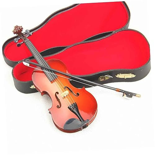 BESTonZON Mini Violin Miniatur Violine Mit Case Musikinstrument Deko Für Zuhause Und Fotografie Als Für Musikliebhaber