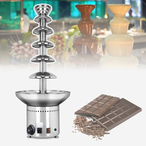 Machine à fontaine à chocolat pour grande fête, acier inoxydable 304, réglable de 0 à 150 ℃, assemblage rapide, conservation automatique intelligente de la chaleur, 6 niveaux