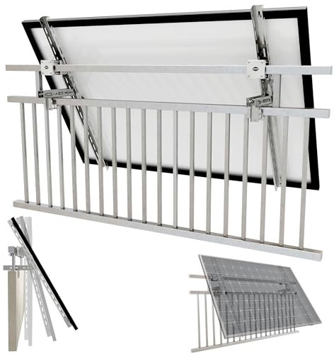 Supporto per la ringhiera da balcone rotondo e rettangolare, supporto per pannello solare, ringhiera da balcone fino a 6 cm x 6 cm, fissaggio fotovoltaico al corrimano, balcone solare