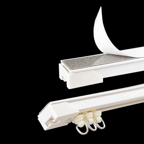 Gardinenschiene 1 läufig selbstklebende vorhangschiene Set Deckenschiene gardinenschiene ohne bohren for Fenster Dusch Vorhänge Raumteiler(2.5m(8.2ft))