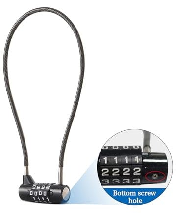 EASTDEER Combination Lock Cable Lock with 4 Digits Cabinet Lock with 15 Durable Cable Ideal for lockers, Gym, gate, Fence, Toolbox, case, hasp Storage and Outdoor（40） (15)