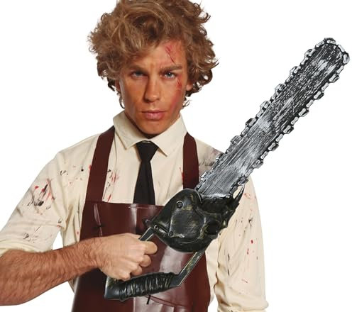 FIESTAS GUIRCA | Sega Elettrica Giocattolo (60 cm) - Arma per Costume da Assassino per Halloween e Feste di Terrore - Accessorio Ideale per Feste in Maschera - Grigio