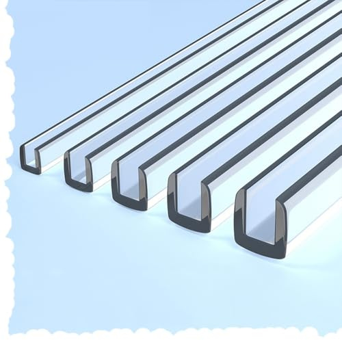HAEKEBC 3m Transparenter U-Form Eckenschutz Kantenschutz Klemmprofil Für Glastische, Kantenschutzstreifen Selbstklemmend Tischkantenschutz(0.5-1.5mm)