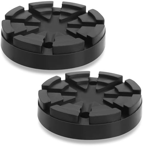 2 Piezas Goma Gato Hidraulico para Coche 125 mm Bloque de Goma Redondo Protector Antideslizante Car Jack Pad Cojín de Gomas para Jack para Gatos de Coche y Plataformas Elevadoras
