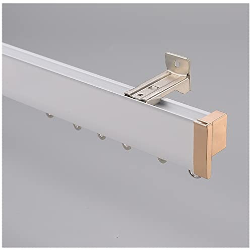 Binario per tenda da soffitto resistente nero per finestra, doccia, camper, bagno, montaggio a parete, binari per tende scorrevoli silenziose da 4 m,Bianco B 1m