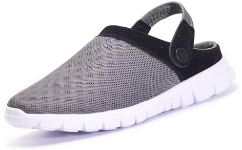 Gaatpot Zoccoli e Sabot per Uomo Donna,Pantofole da Casa Leggero Ciabatte all'aperto Antiscivolo,Grigio Scuro,EU41