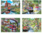 The House of Puzzles Cruising The Canals Jigsaw Set - 4 x 500 Piece Jigsaws For Adults, Multi Puzzle Pack Age 3+, Artist Illustrated, Deluxe Puzzle Gifts, Sustainably Made