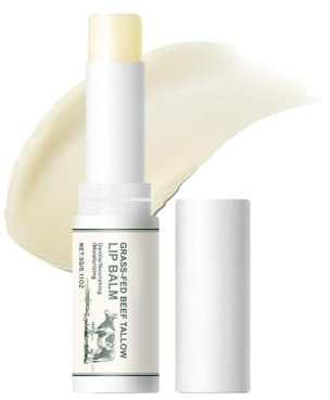 Rindertalg-Lippenbalsam, Bio-Lippenbalsam aus Grasgefütterten Rinderfett, Naturaler Talg-Lippenstift für trockene Lippen, feuchtigkeitsspendender Lippenbalsam, glättet die Lippen (1pc)