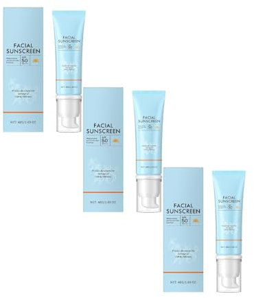 Sonnencreme Gesicht, Spf 50 Face Cream UV-Schutz Und Feuchtigkeit Gegen Hautalterung Aufhellender Effekt Leichte Textur Für Alle Hauttypen (3PCS)