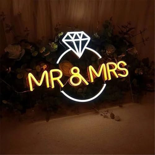 MR oder MRS Hochzeit Liebe heiraten Cheer LED Neon Schild für Wanddekoration USB verstellbare Helligkeit Wohnzimmer Bars Pub Club Versammlungen Kunst Wanddekoration