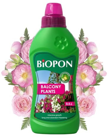 Liquid Fertilizer for Outdoor Balcony & Potted Plants 500ml – Makes up to 50L – Supports Petunias, Geraniums, Surfinia – Biopon Concentrated Plant Food